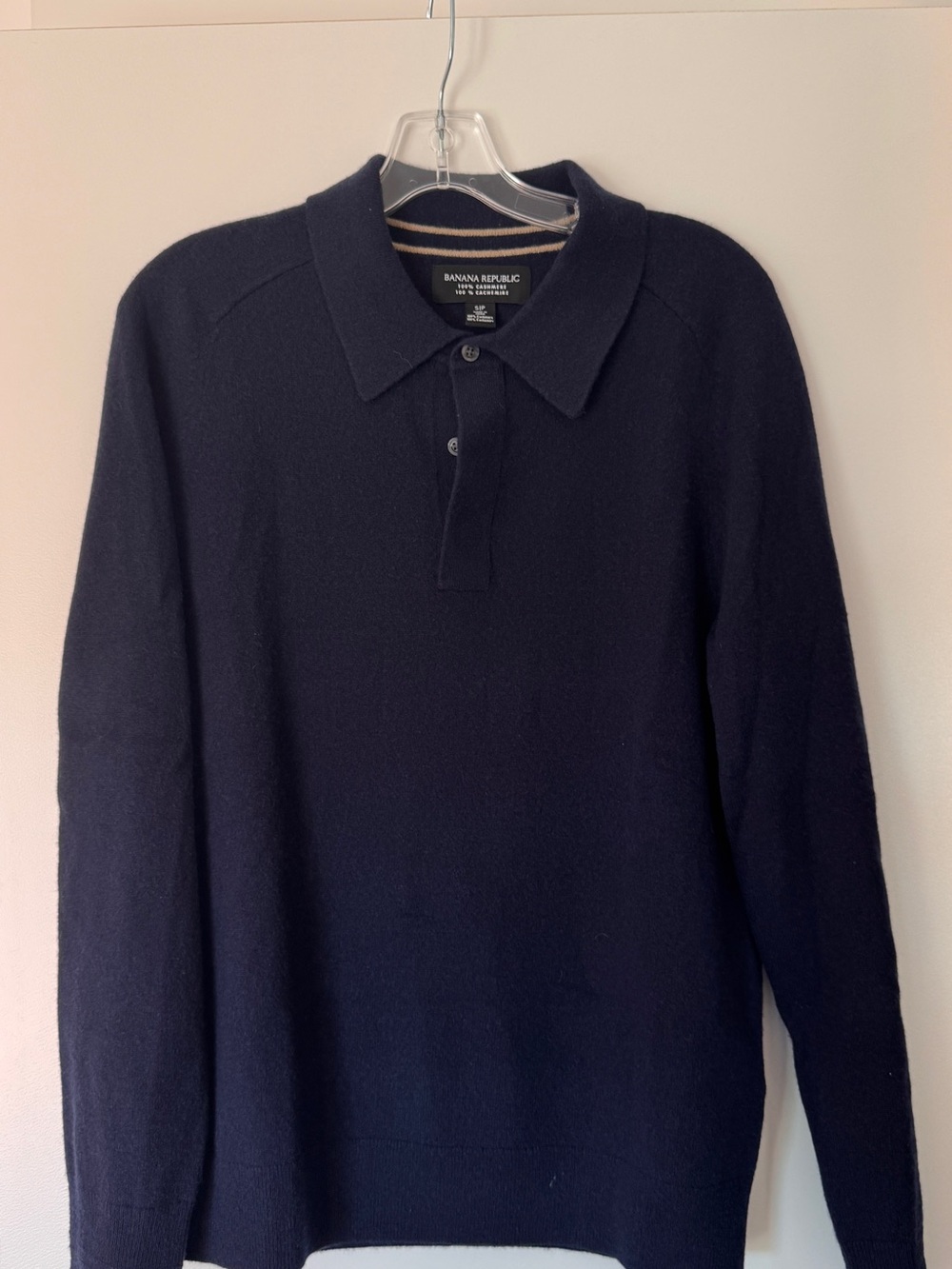 Banana Republic Men's Dark Navy Long-Sleeve Polo
